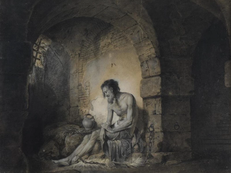 1752-Josiah Boydell - Il prigioniero, da Sterne Charcoal